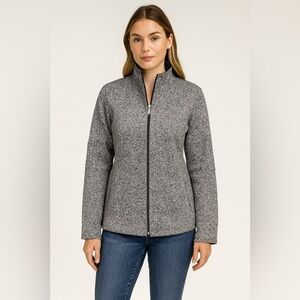 Brooks Brothers Gray Full Zip Knit Jacket Women’s Size 10